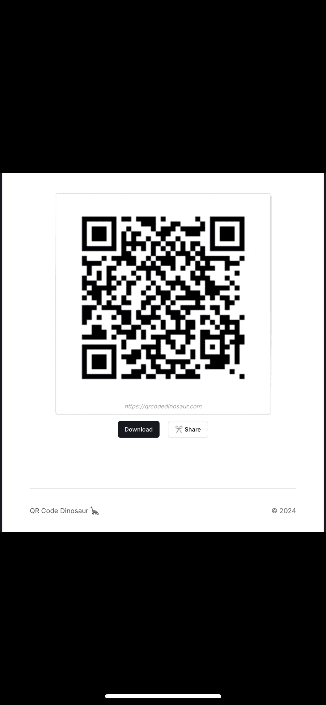 Example of a QR code with screenshot on iPhone